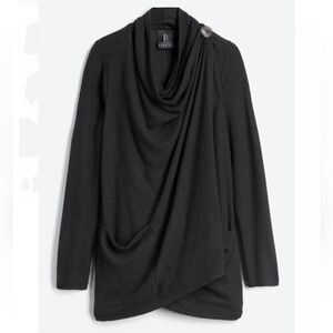 Bobeau Kirbee Button Detail Open Cardigan